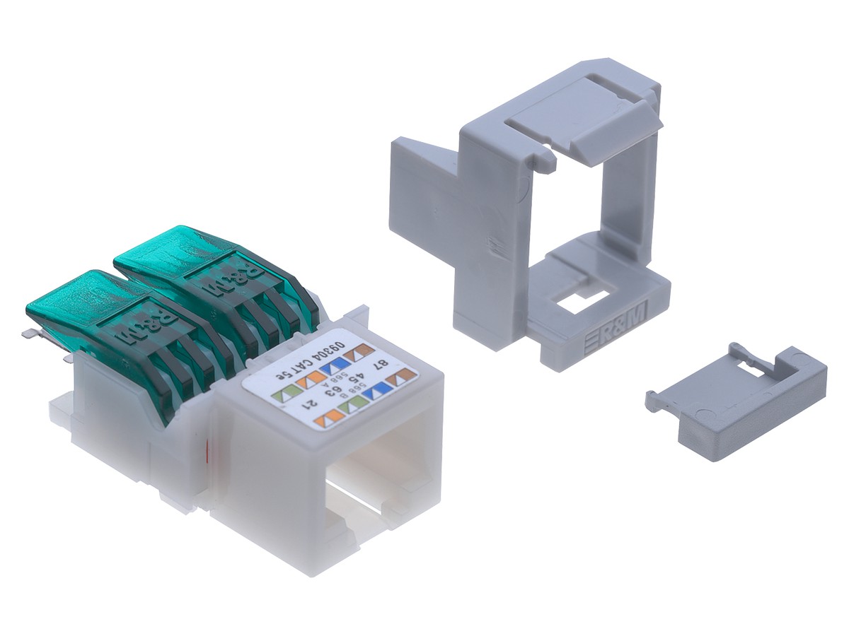 R&Mfreenet Module de raccordem. 1xRJ45/u - Cat.5e, non blindé, SNAP-IN