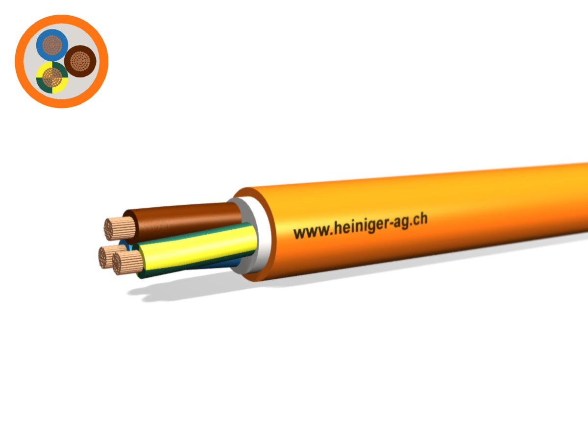 Câble de sécurité FE180 E30 3x16 LNPE - VDE san-hal non propag. de flamme or