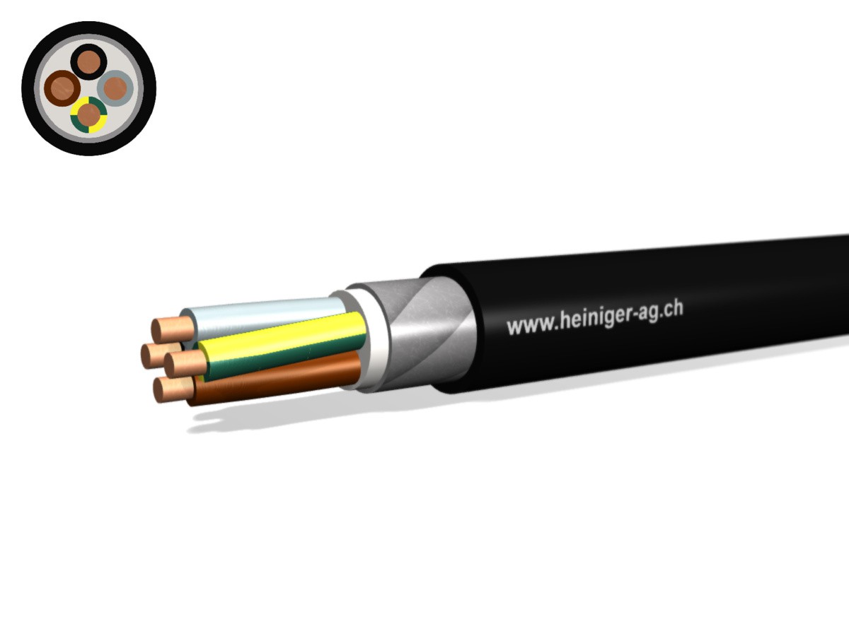 NN-CLN FE0D Dca 4x10 LPE (Seil) sw - hal-frei armiert 90°C 0.6/1kV