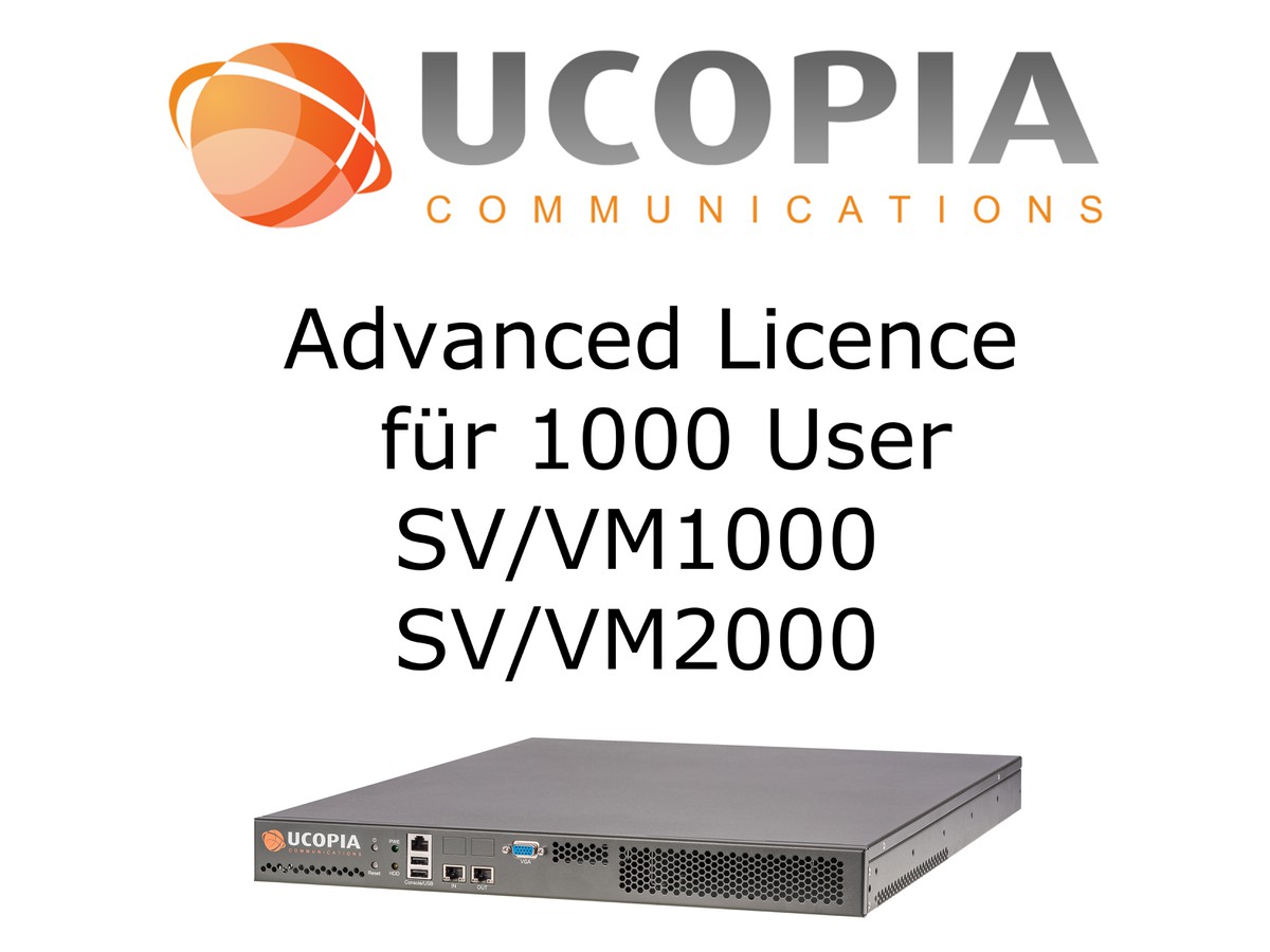 Ucopia ADV Licence für 1000 User - mit SV/VM1000, SV/VM2000