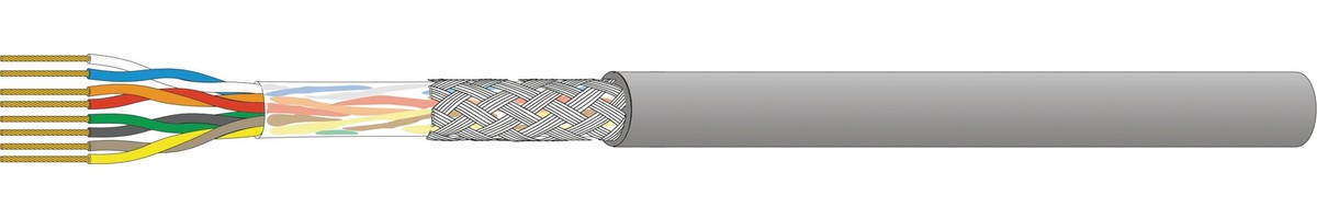 Uninet flex 5502 S/UTP 4x2x0.16 grau - 4P FRNC/LSOH 300MHz Kat.5e, Dca