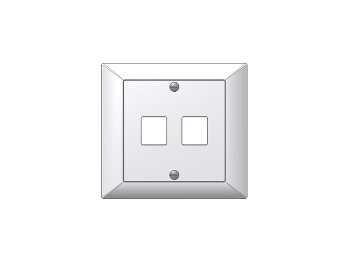 Unilan Boît. IK EDIZIOdue 2 ports blanc - droit pour RJ45 (KS) 86x80mm