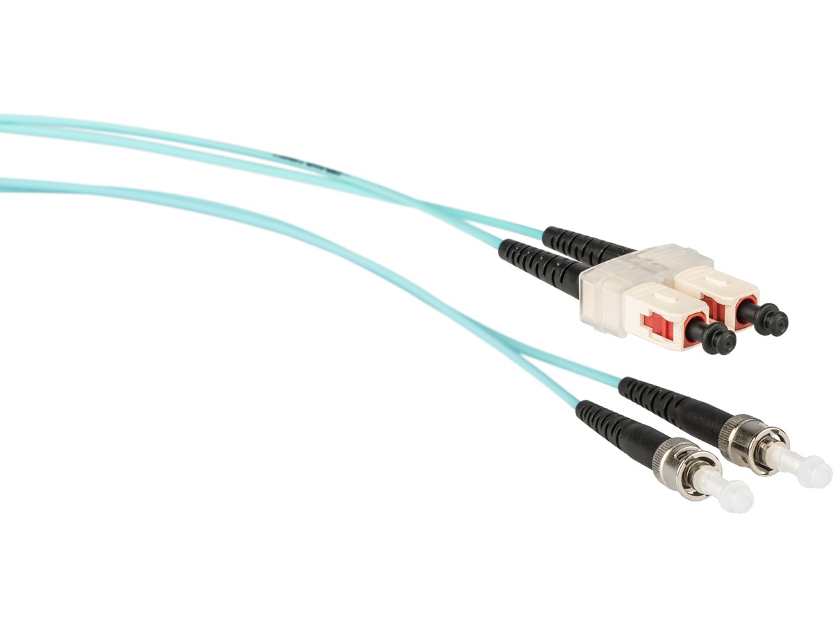 Cordon fibre optique, SCd - ST - 50/125 OM3, duplex, fig.8, L= 3.0m