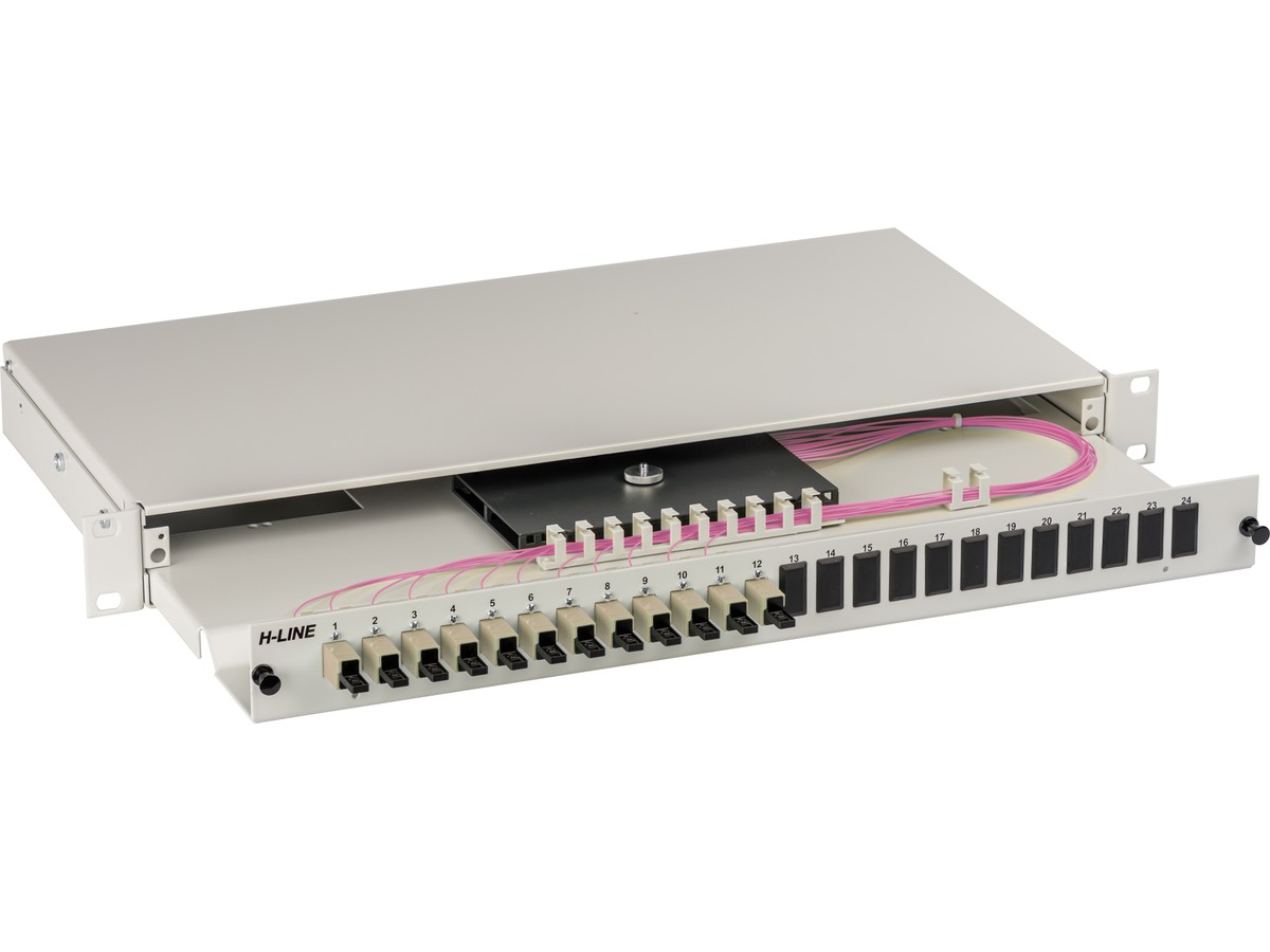 Tête de câble 20xE2000 50/125 OM4 - prêt à jonctionner, 1UH, RAL7035, H-L
