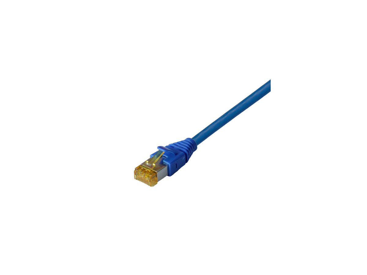 Unipatch 4P S/FTP 1:1 RJ45 AMP 5.0m - Cat.6A, câble bleu/capot TLP bleu