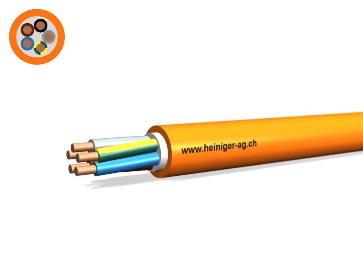 Câble de sécurité FE180 E30 5x2.50 LNPE - Swiss san-hal non propag. de flamme or