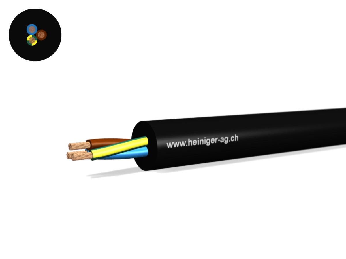 Gdv Anschluss-Kabel Eca 3G1.50 LNPE sw - RAL9005 H07RN-F 450/750V verstärkt,AD8