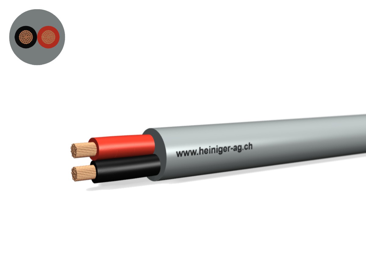 Câble haut-parleur Cca-flex 2x6 gr - nr/rg san-hal EN50399