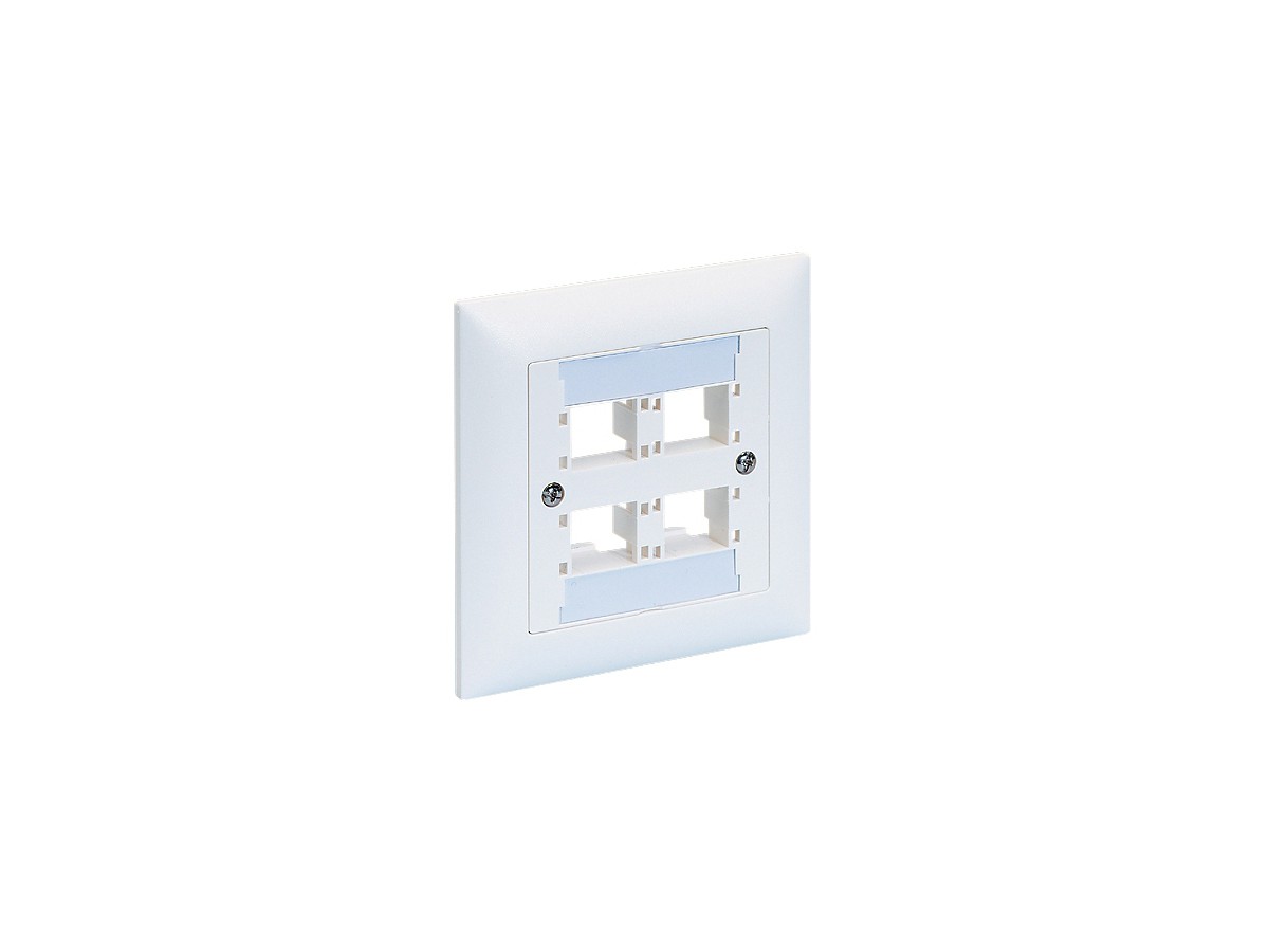 R&Mfreenet UP-Anschlussdose EDIZIOdue - 4 Port, weiss, 88x88, leer