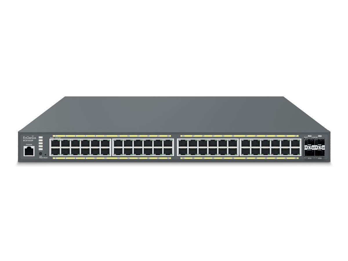 EnGenius ECS1552FP, Cloud Managed Switch - PoE+, 48x1000T, 4xSFP+, 410W