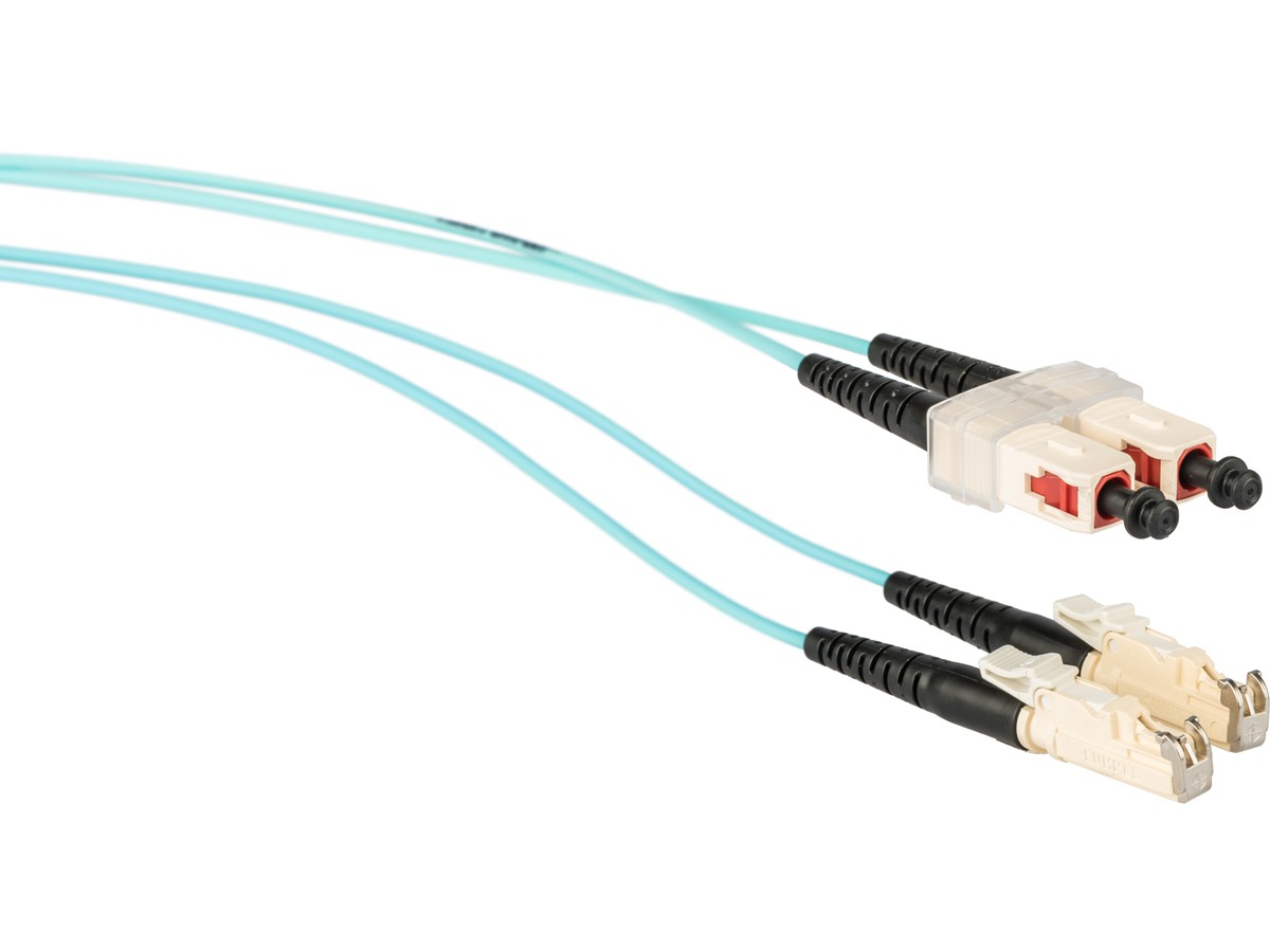 Cordon fibre optique, E2000 - SCd - 50/125 OM3, duplex, fig.8, L=3.0m