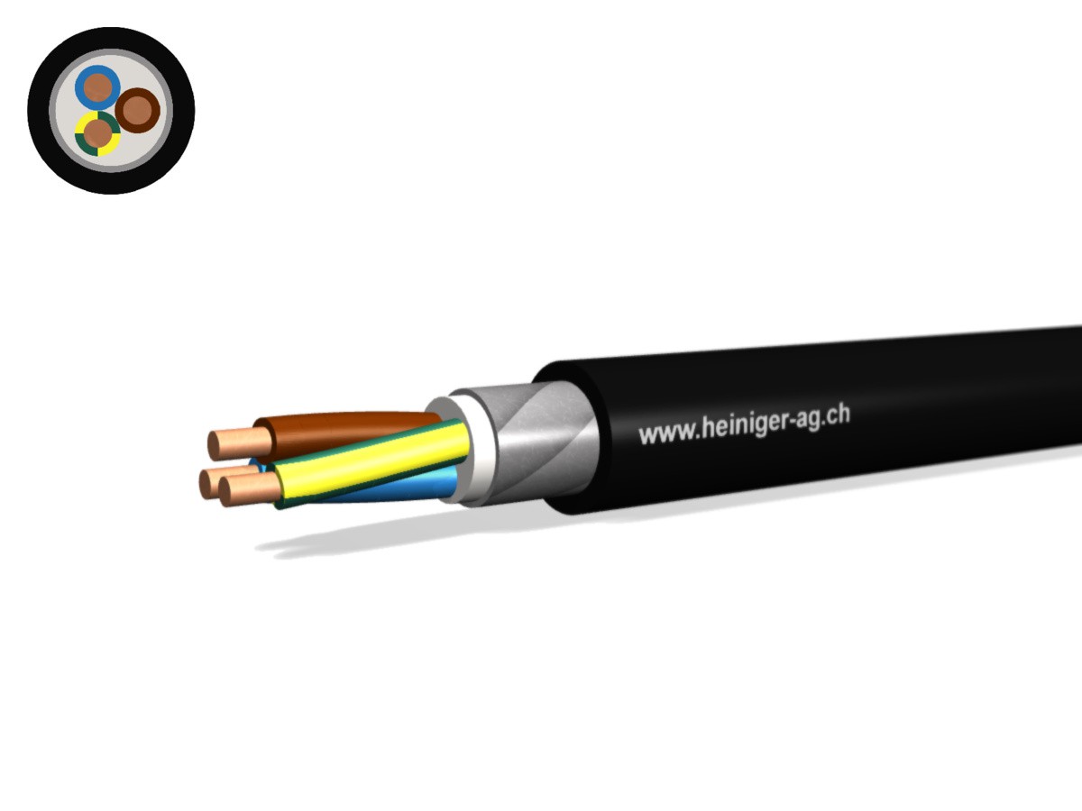 NN-CLN FE05B2 B2ca 3x4 LNPE sw - hal-frei armiert 90°C 0.6/1kV