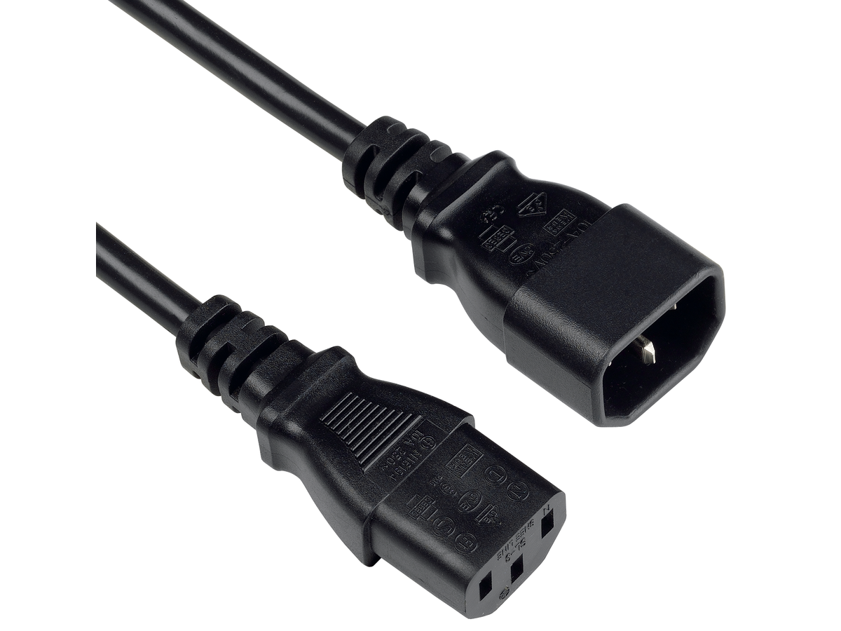 AZ Td 3x0.75 sw 1m C14/C13 - Apparatezuleitung