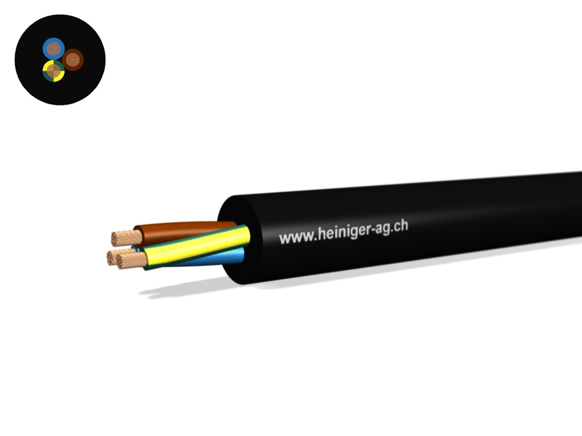 Gdv câble de raccord. Eca 3G4 LNPE nr - RAL9005 H07RN-F 450/750V renforcé,AD8