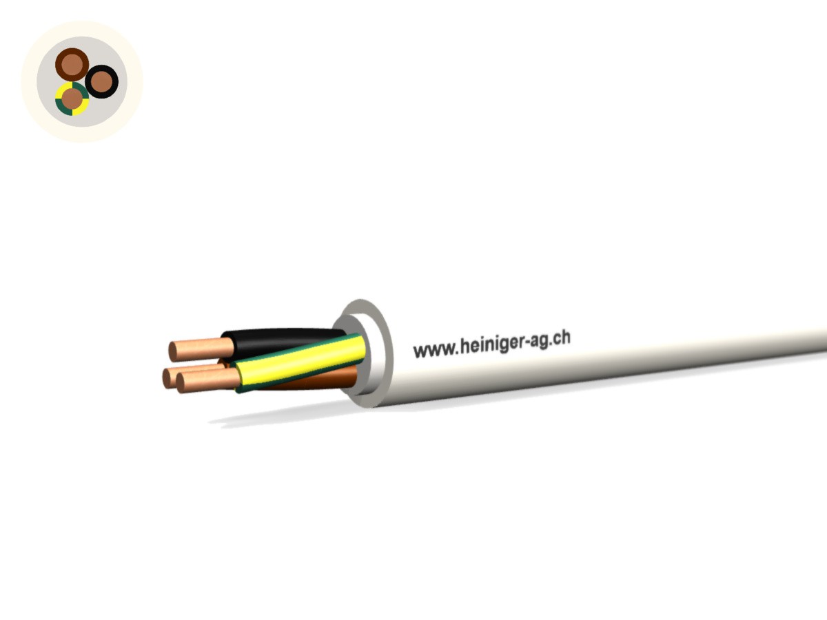 TT-Kabel Eca 3x1.50 LPE PVC ws - Niederspannungs-Installat. Kabel 0.6/1kV