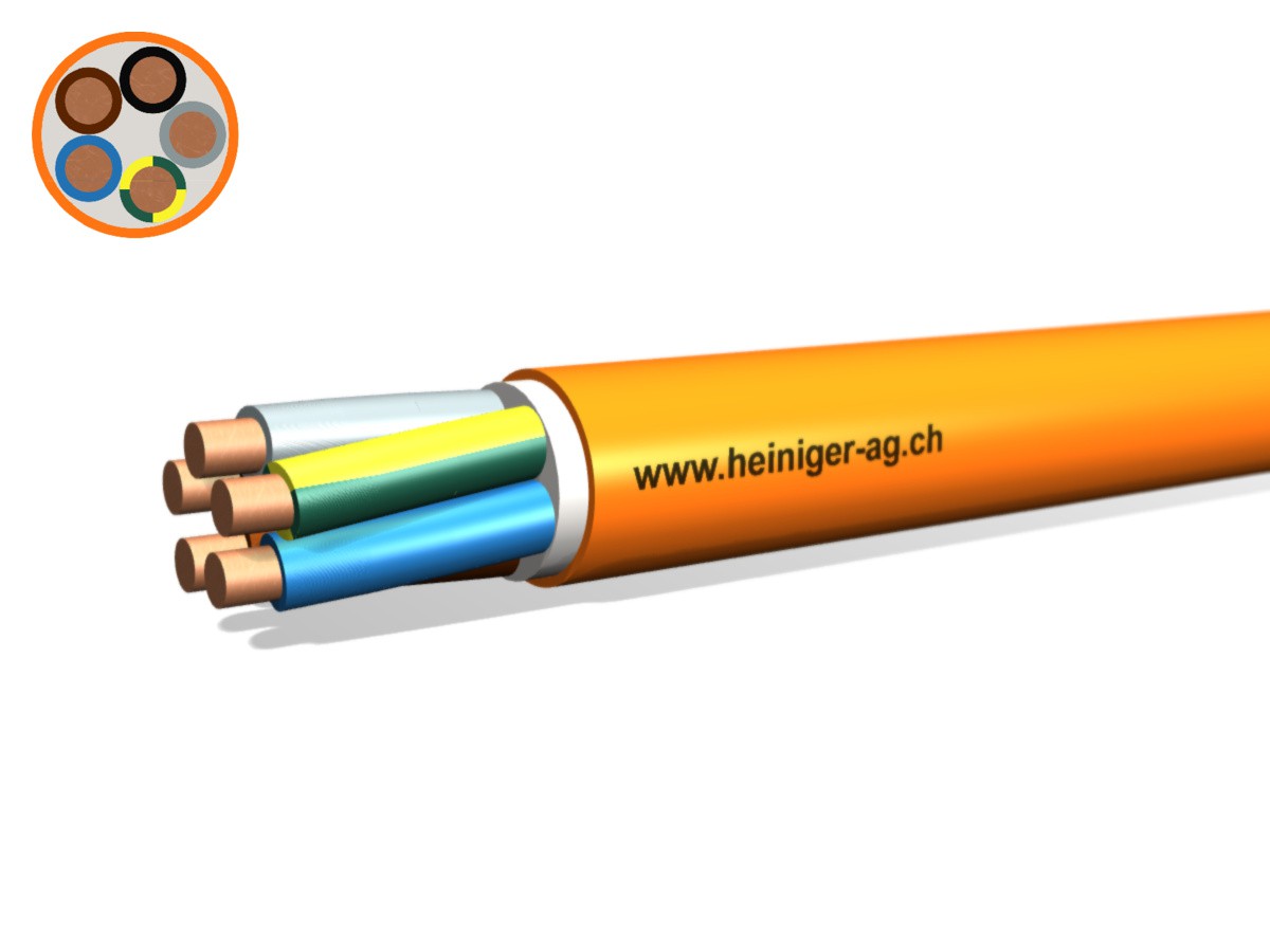 Câble de séc. FE180 E90 B2ca 5x70 LNPE - PYROFIL san-hal non propag. de flamme or