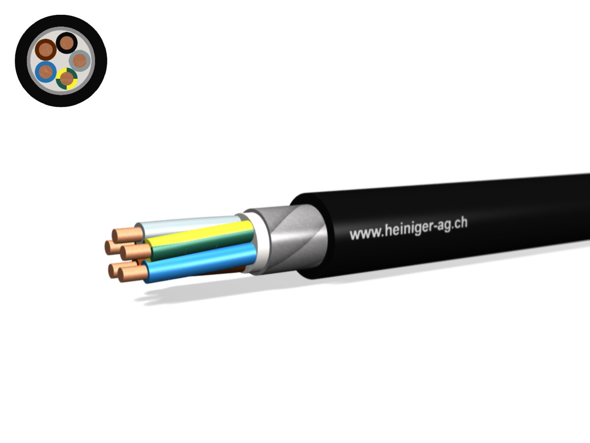 NN-CLN FE05B2 B2ca 5x4 LNPE nr - san-hal armé 90°C 0.6/1kV