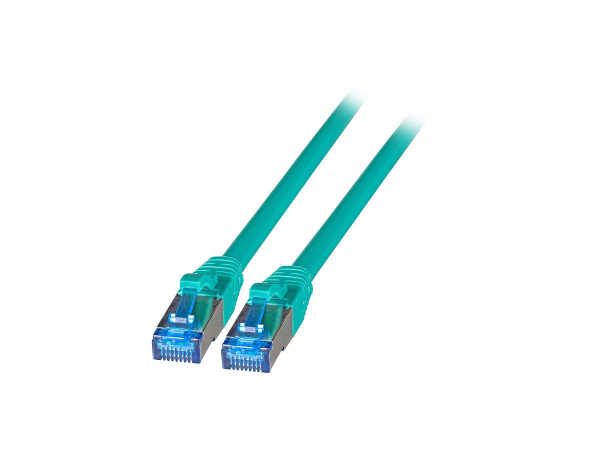 Standard RJ45 Patchkabel S/FTP 5.0m - Kat.6A, Kat.7 Kabel, TPE/LSZH, grün