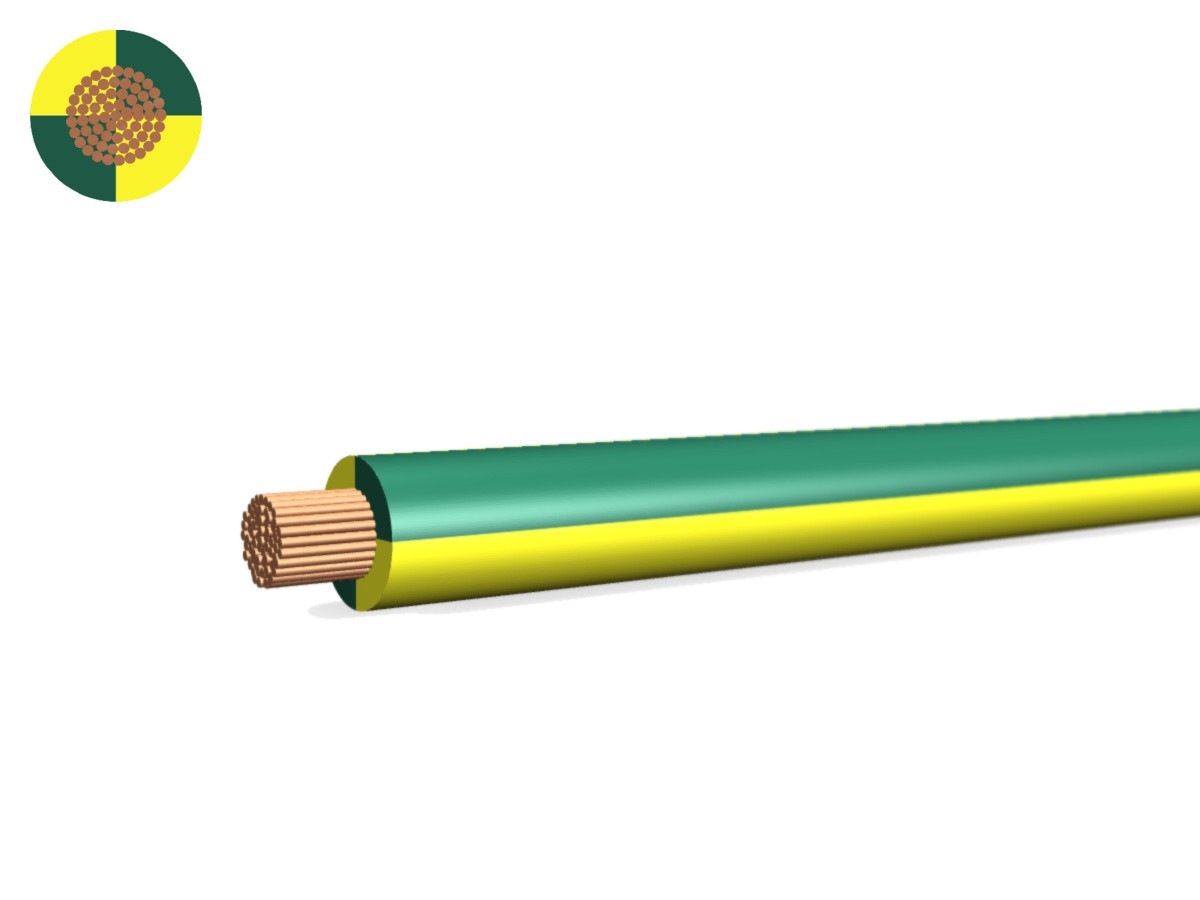 Corde T Eca 10 PVC jaune-vert - 450/750V H07V-R