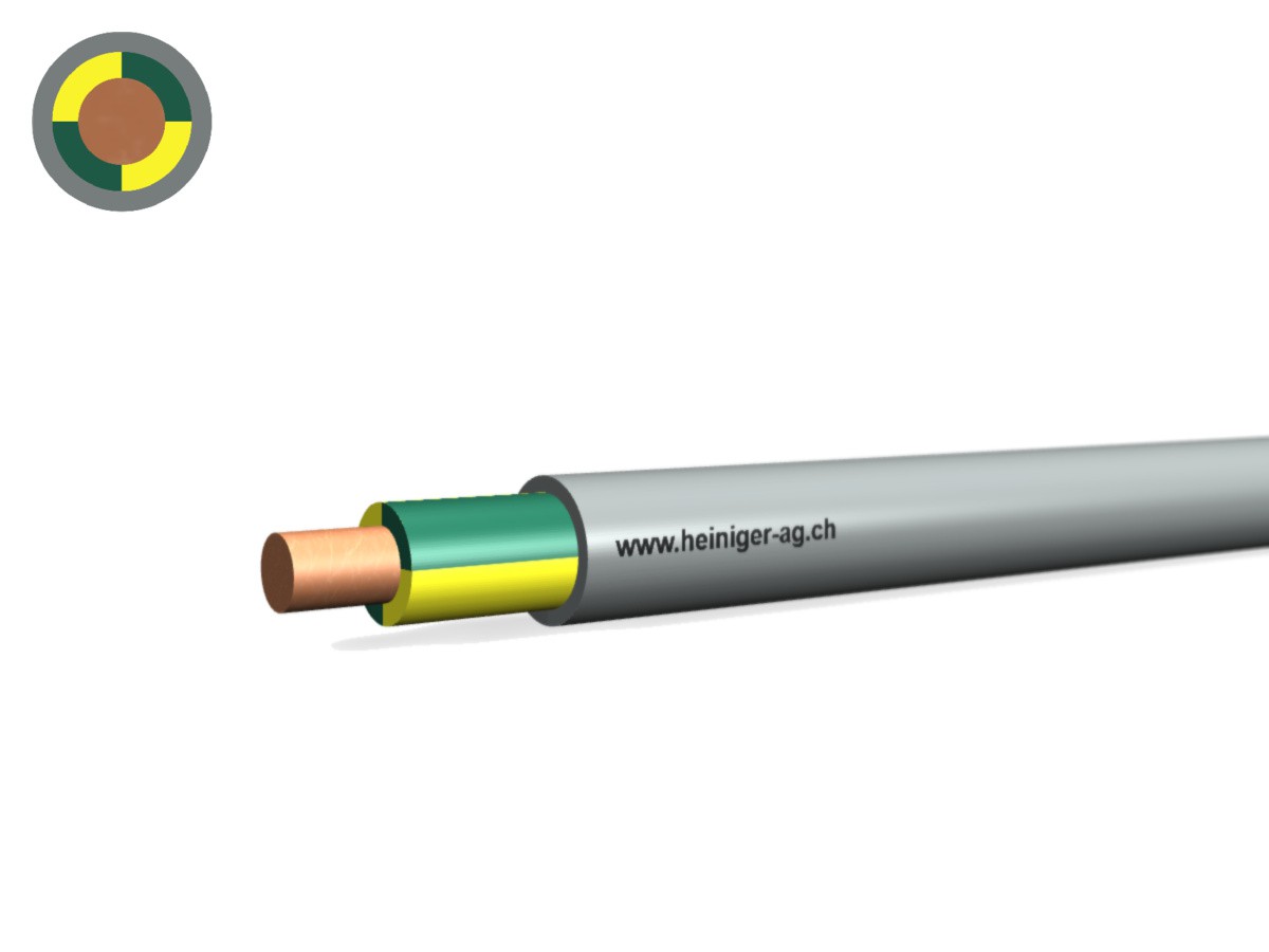 Câble TT Eca 1x6 PE PVC gr - Câble d'installat. basse tension 0.6/1kV
