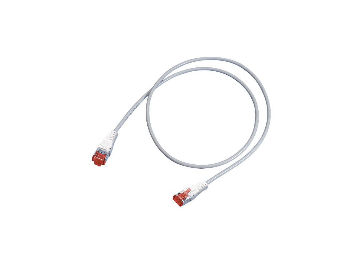 R&M Patchkabel 4P UTP 1:1 RJ45 12.5m - Kat.6A Kabel grau/ Haube weiss hal-frei