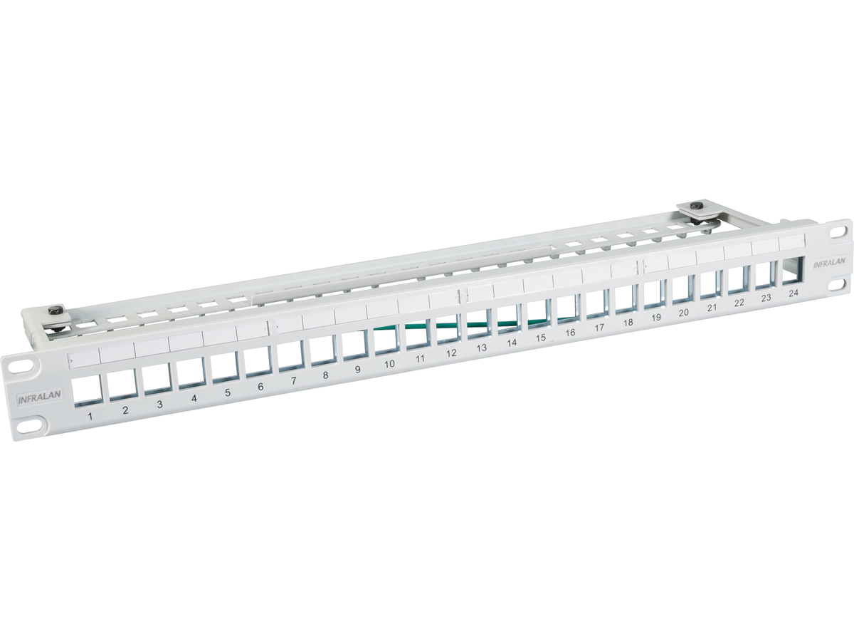 INFRALAN Rangierfeld 19" 1HE 24x - leer, grau, für Keystone Module