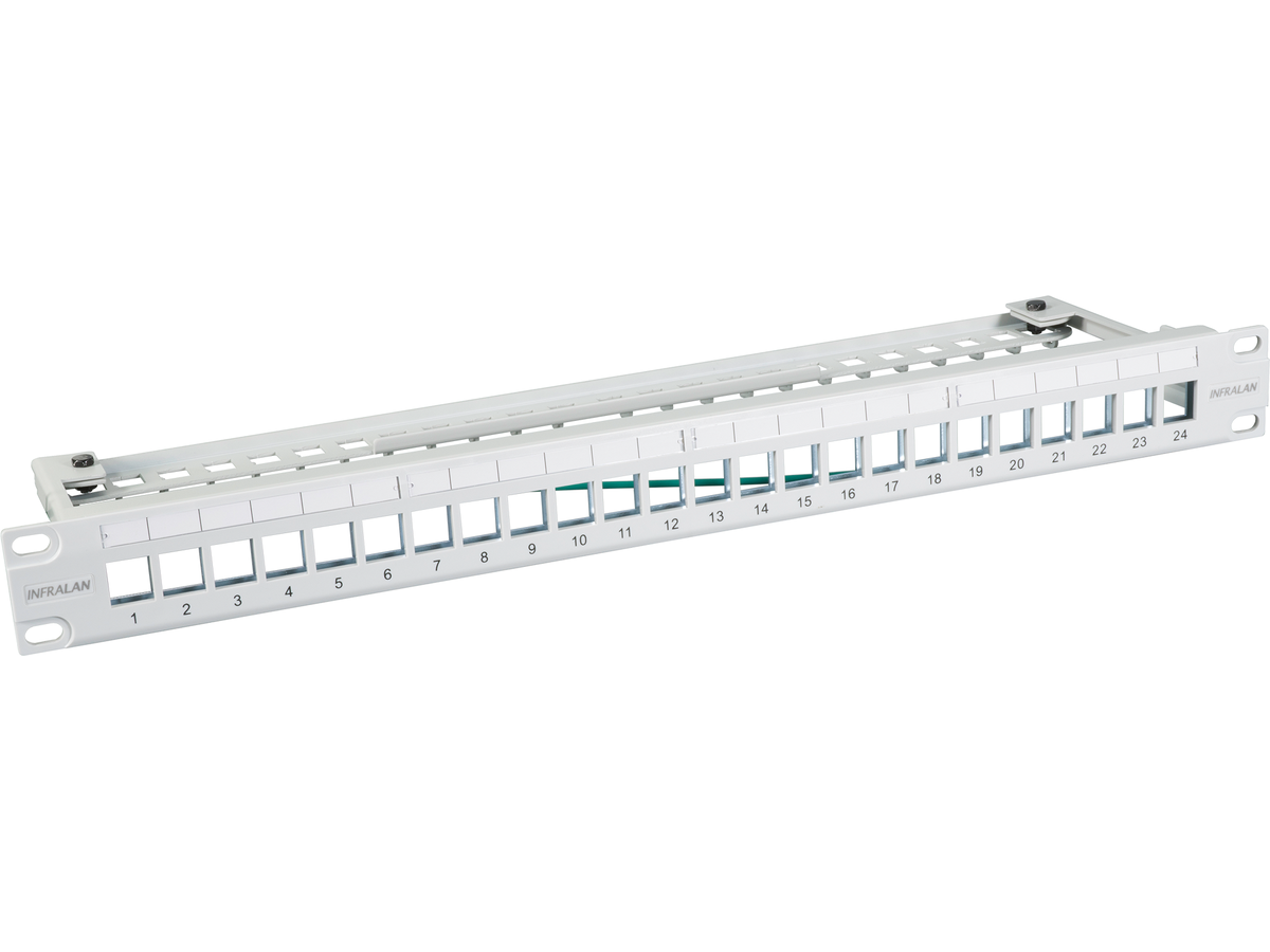 INFRALAN Rangierfeld 19" 1HE 24x STP - leer, grau, für Keystone Module