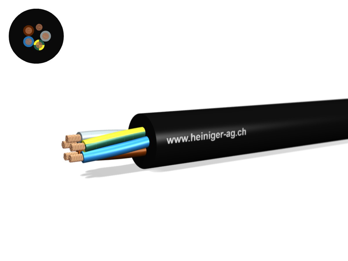 Gdv câble de raccord. Eca 5G4 LNPE nr - RAL9005 H07RN-F 450/750V renforcé,AD8