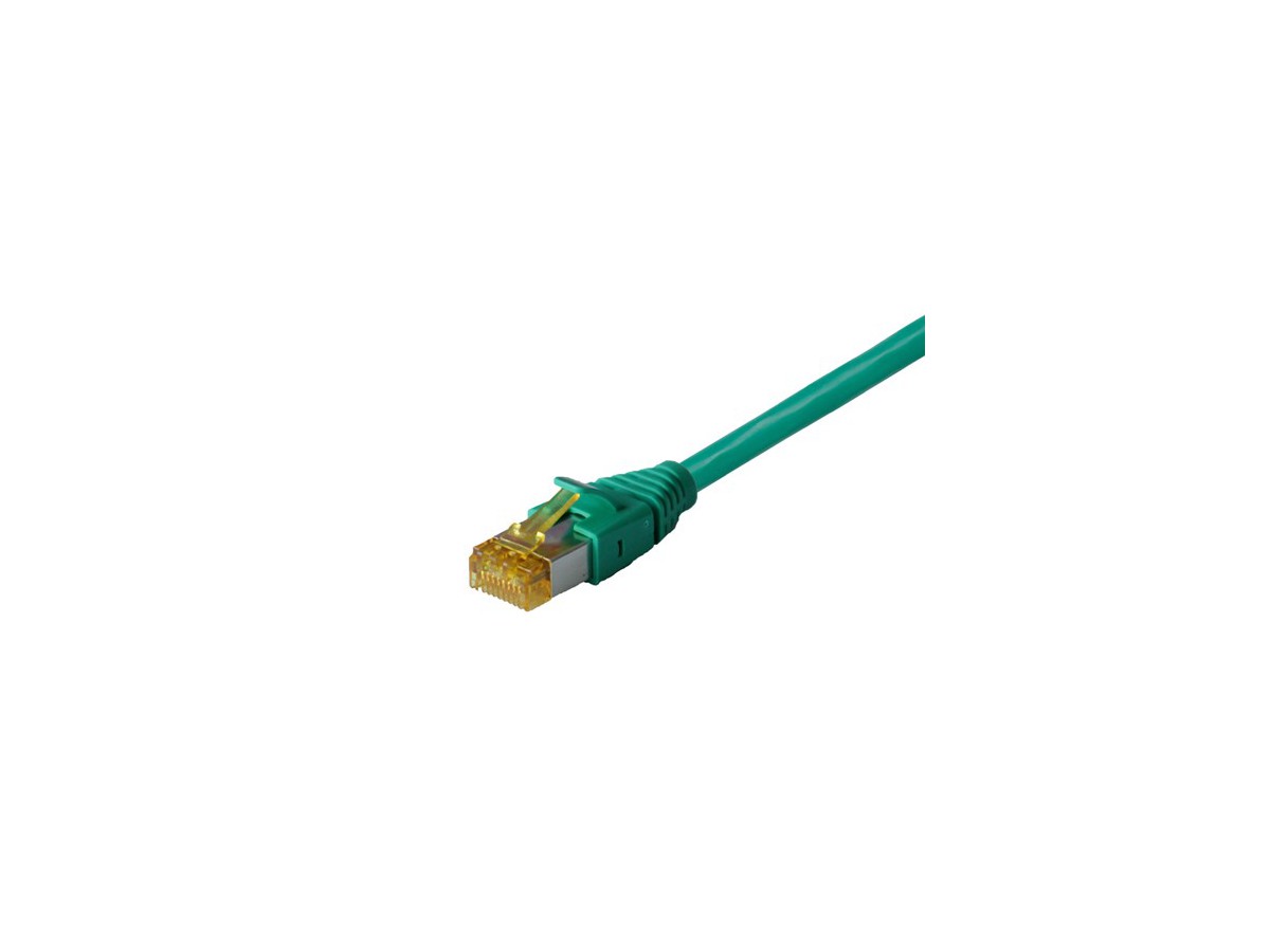 Unipatch 4P S/FTP 1:1 RJ45 AMP 10m - Cat.6A, câble vert/capot TLP vert