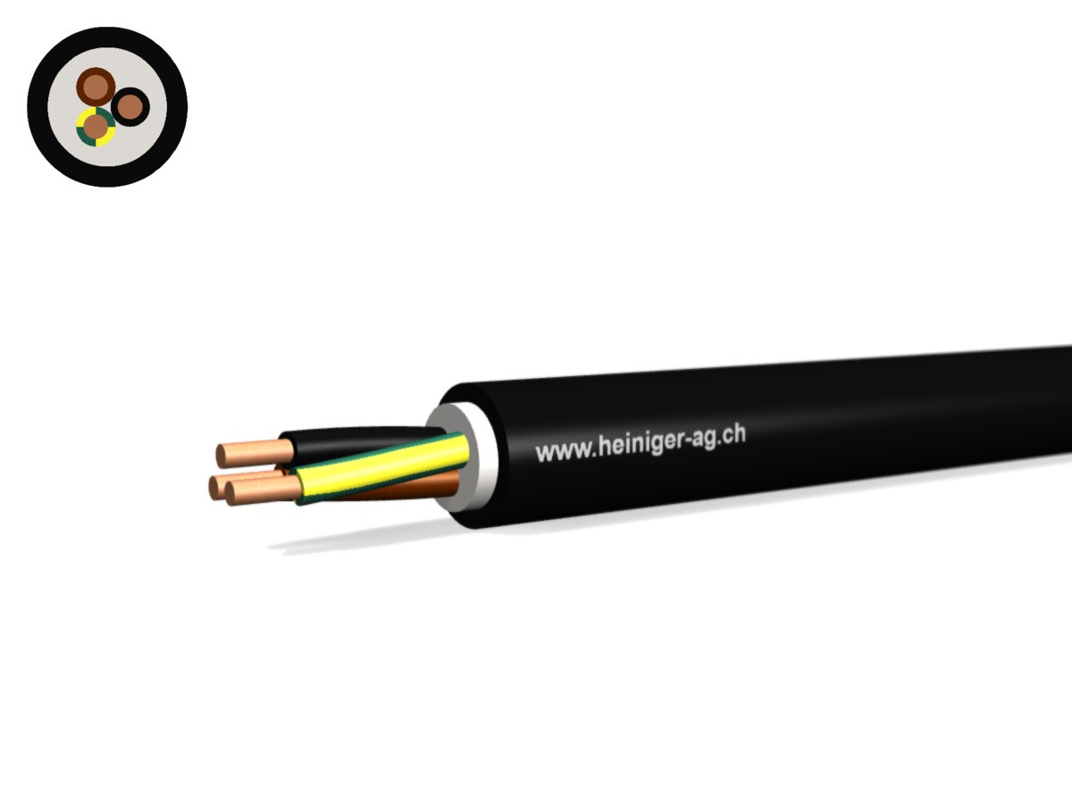 Câble enterré NYY-J Eca 3x1.50 nr - 0.6/1kV