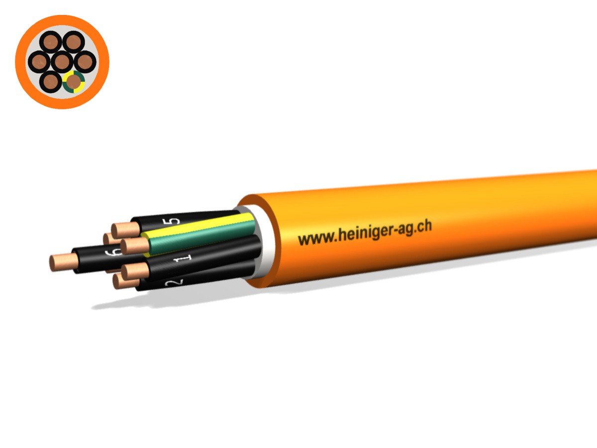 Câble de séc. FE180 E30-E60 VDE 7x6 - LPE NHXH san-hal non p. de flamme or