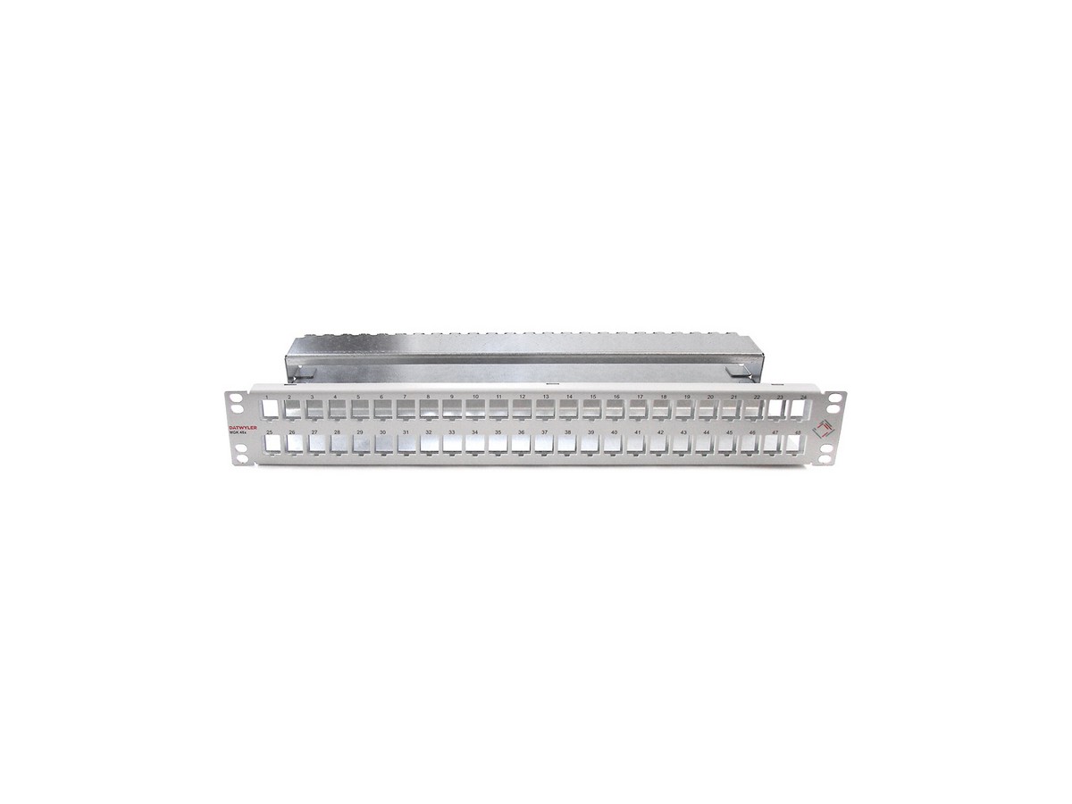 Unilan Rangierfeld 19" 1.5HE MGK 48x - leer, RAL7035, für Keystone Module