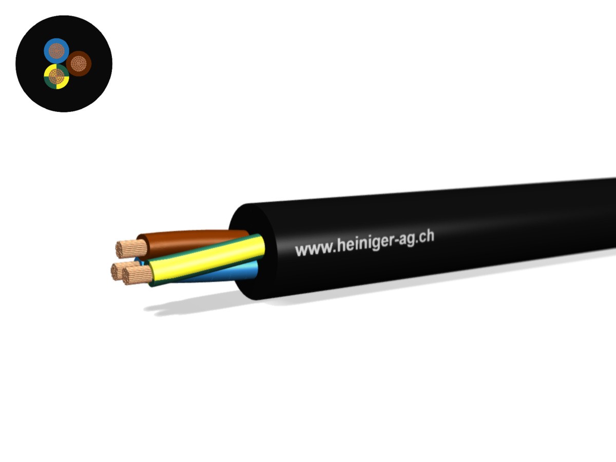 Gdv Anschluss-Kabel Eca 3G6 LNPE sw - H07RN-F 450/750V verstärkt Titanex