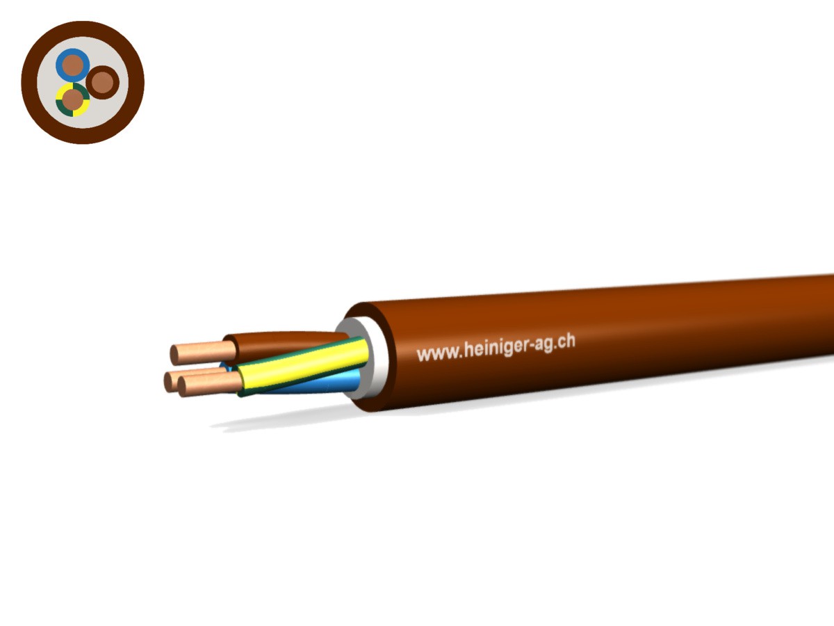 TT-Kabel Eca 3x1.50 LNPE PVC bn - Niederspannungs-Installat. Kabel 0.6/1kV