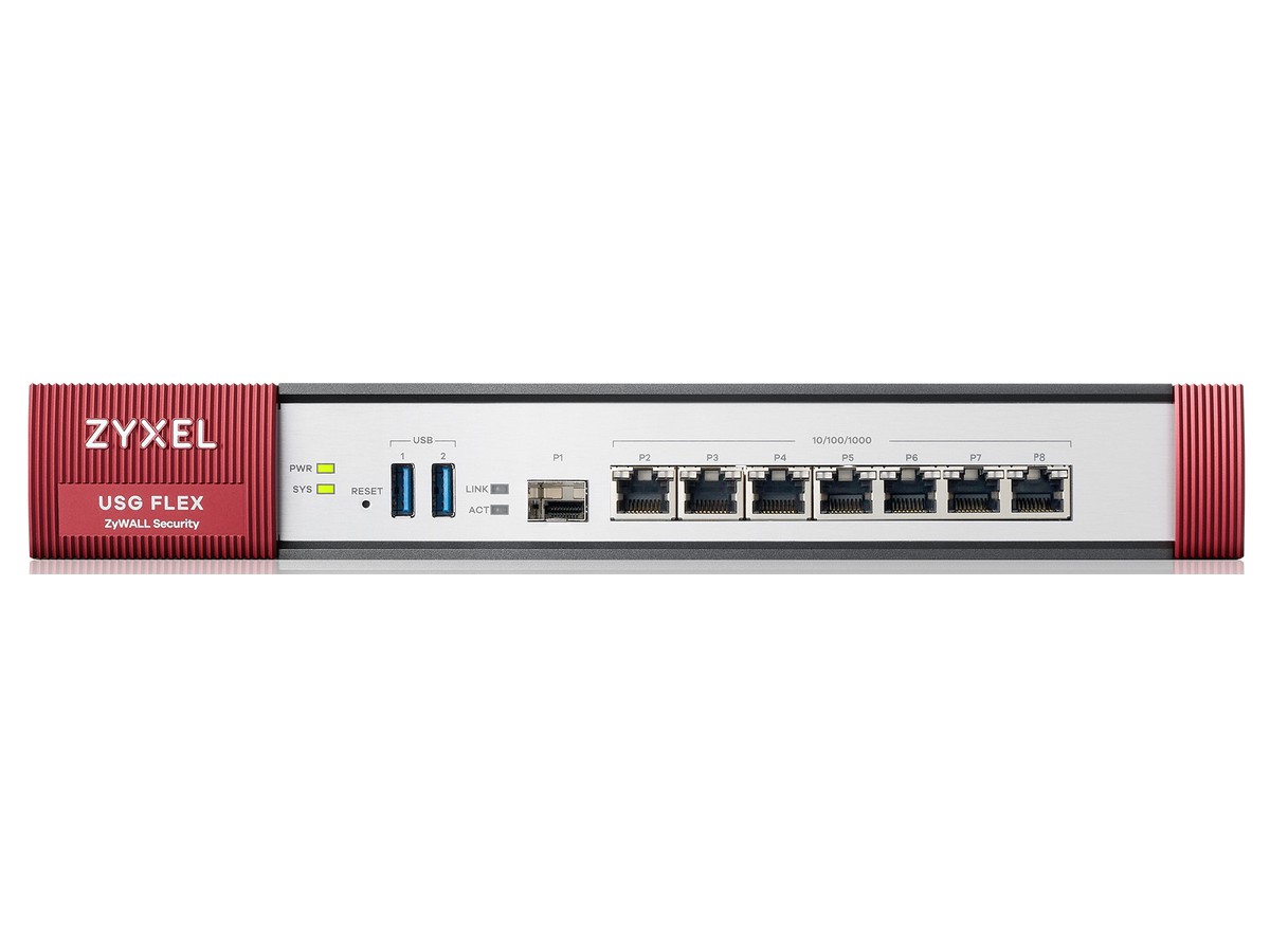 Zyxel USG FLEX 500 UTM-FW mit VPN - bis 80 User, 7xLAN, 1xSFP, 2xUSB