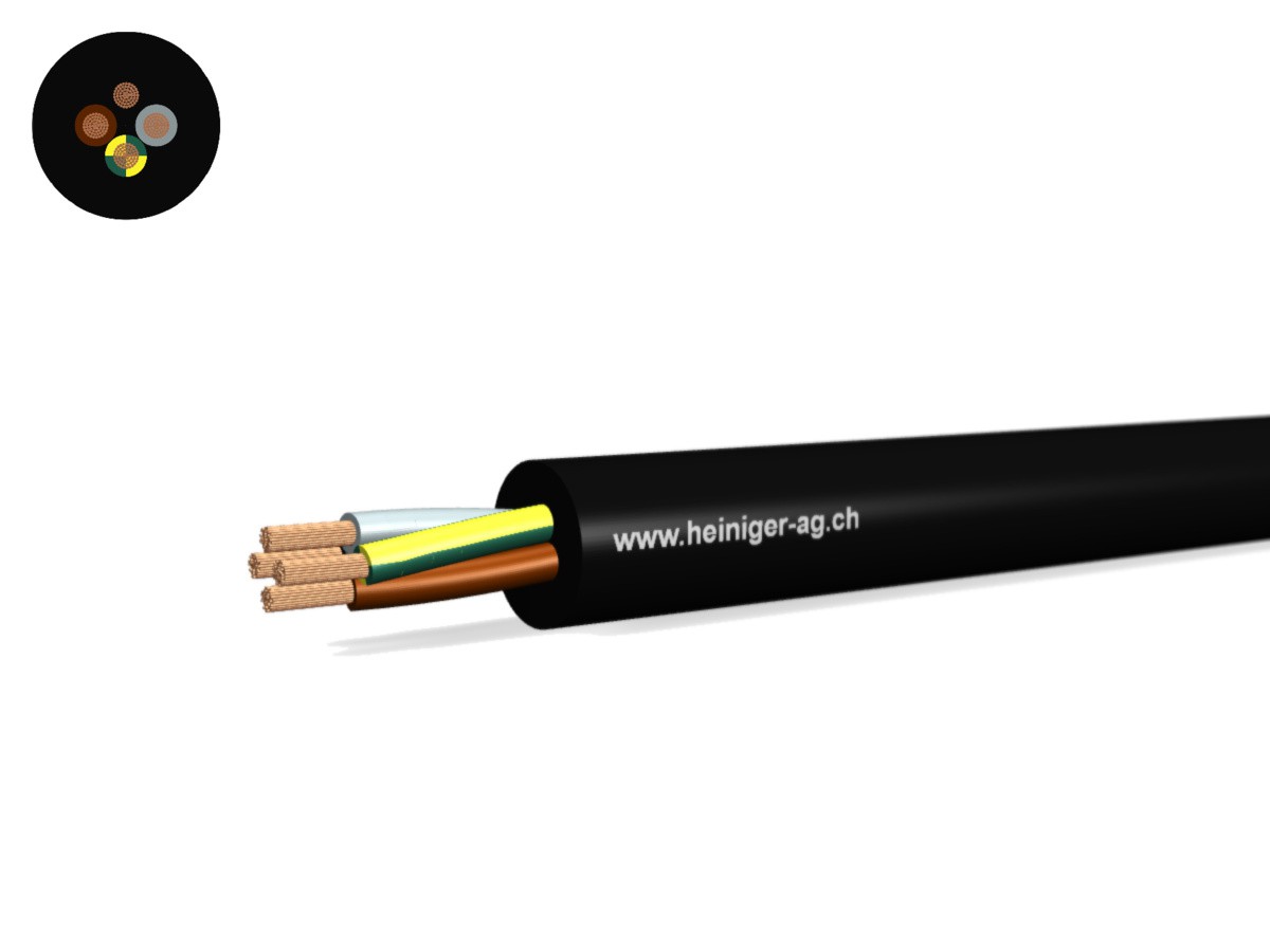 Câble d'appareils Td Eca 4G1.00 LPE nr - RAL9005 H05VV-F 300/500V HD 308 S2