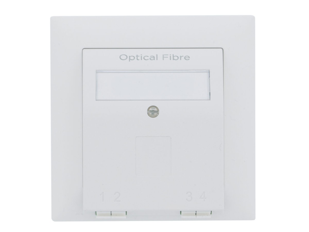 OTO-FTTH Boîtier de raccord. encastré - blanc, 2xLCd/APC SM, avec Pigtail