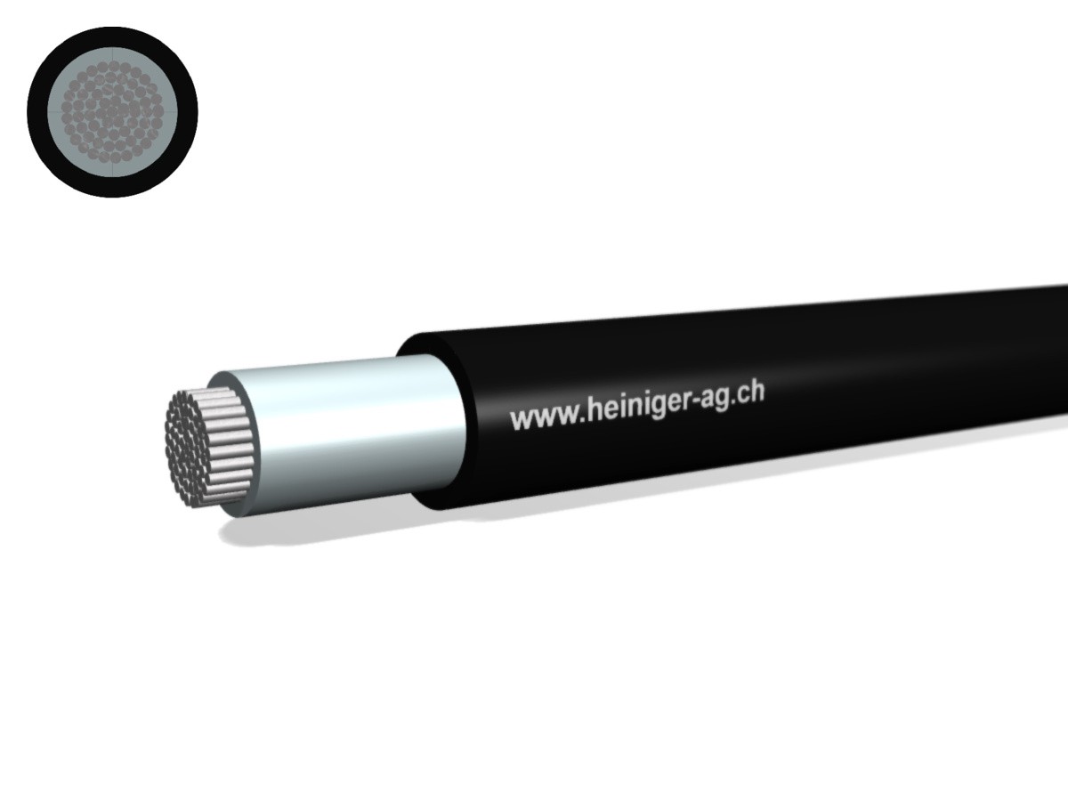 Sonder-Gummiaderleitung hal-frei 1x185 - Eca NSHXAFÖ sw 80°C 1.8/3kV