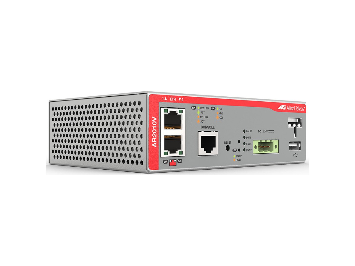 AT-AR2010V, 1x 10/100/1000 LAN - 1x 10/100/1000 WAN, DIN, 12-24V AC/DC