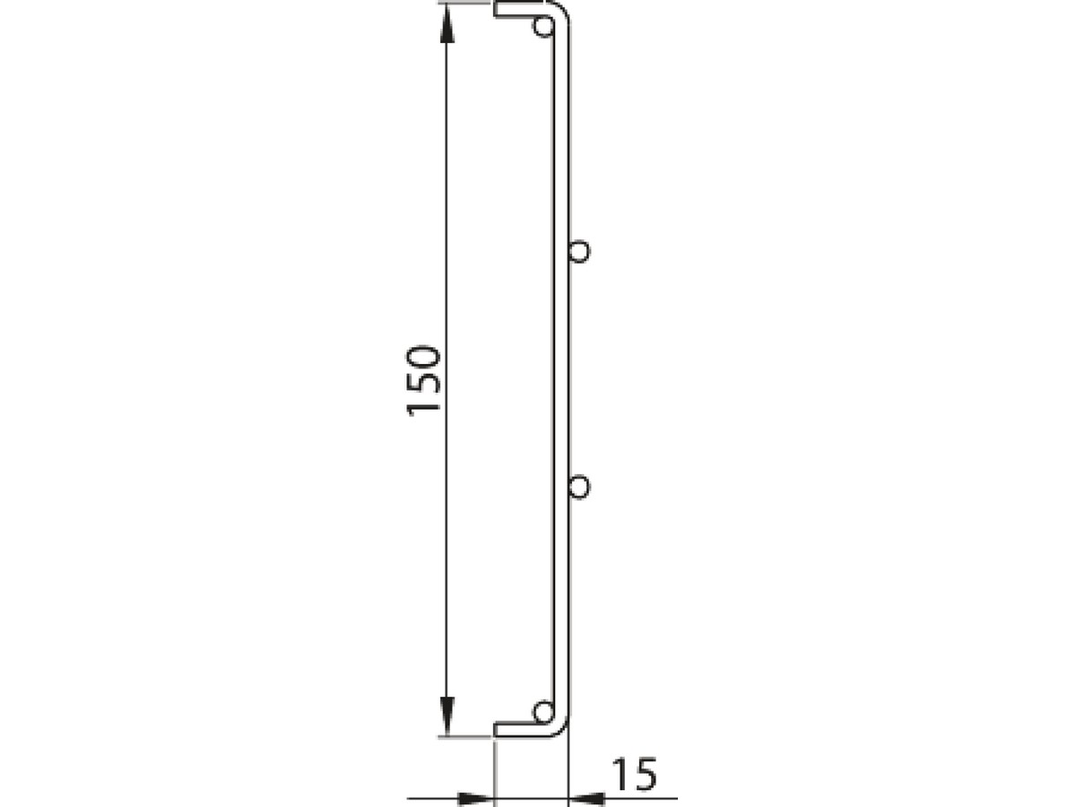 Gitterkanal zu H-Rack 42HE - 1800x150x15mm Stahlblech, verzinkt