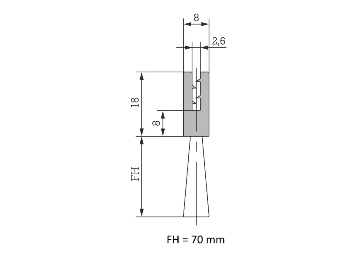 Barrette à brosses pour Coffret H-Line - 250mmx70mm
