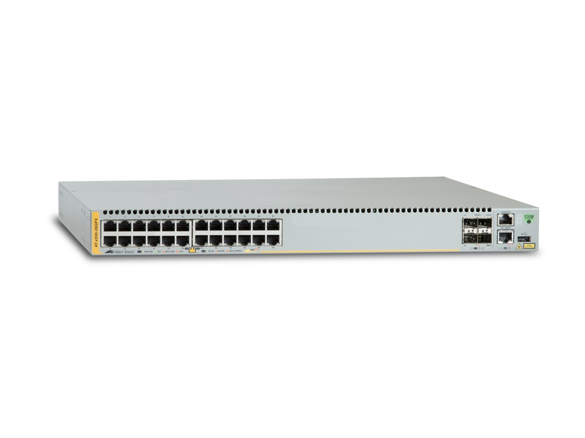 AT-x930-28GPX, 24x10/100/1000T+ - 4x 1000/10'000 SFP, PoE 720W, Switch L3+