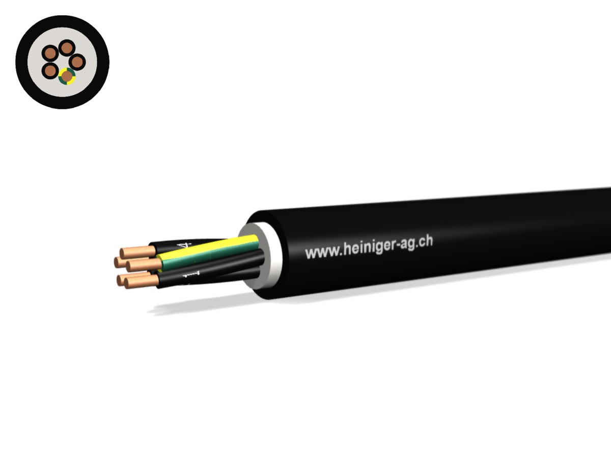 Erdkabel NYY-J Eca 5x1.50 sw - 0.6/1kV