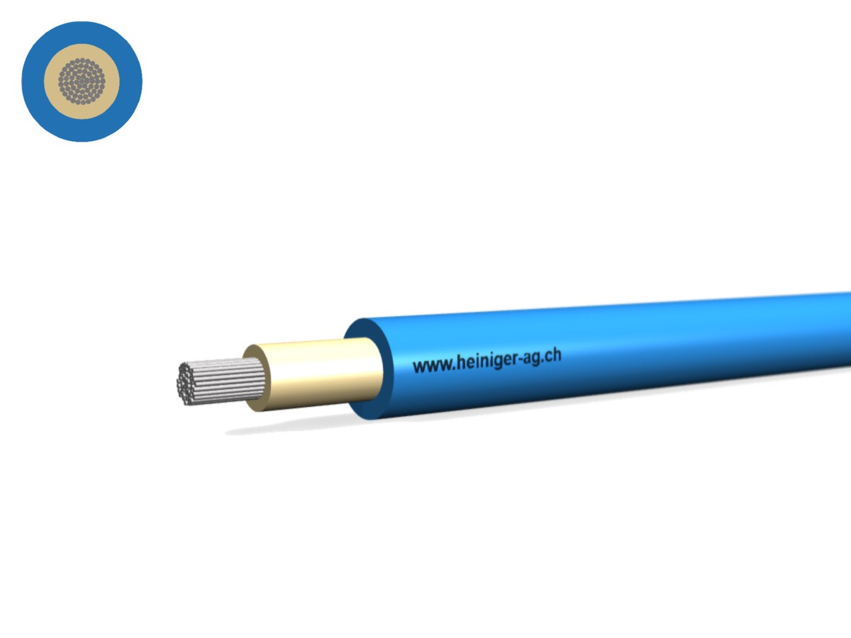 Solarkabel Dca vernetzt 1x4 blau - UV- und witterungsbeständig H1Z2Z2-K