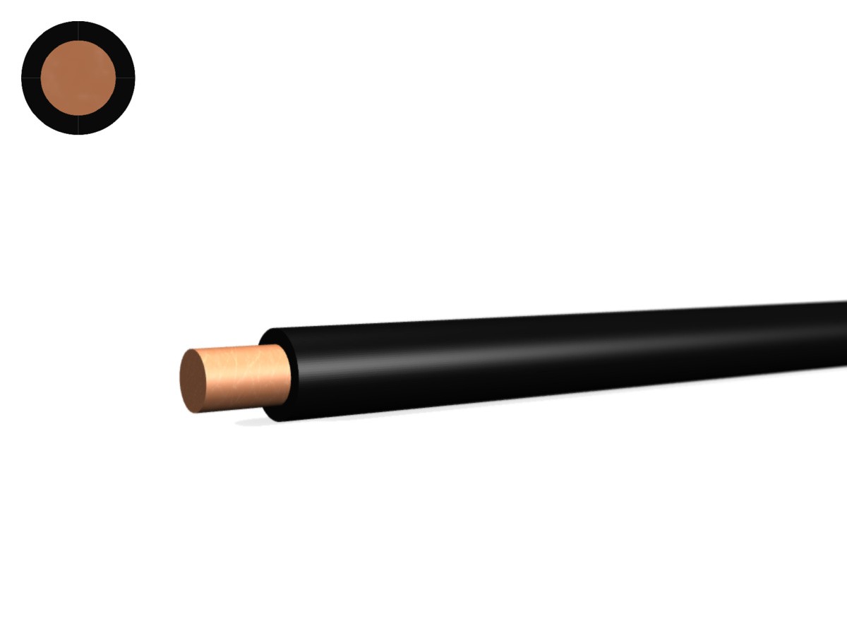 Fil T Eca 6 PVC noir - 450/750V H07V-U