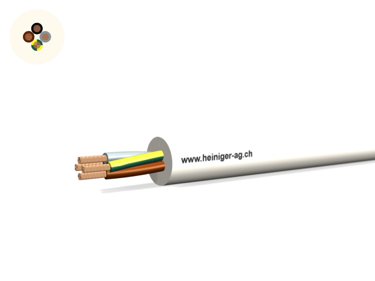 Câble d'appareils Td Eca 4G0.75 LPE bc - RAL9010 H05VV-F 300/500V HD 308 S2