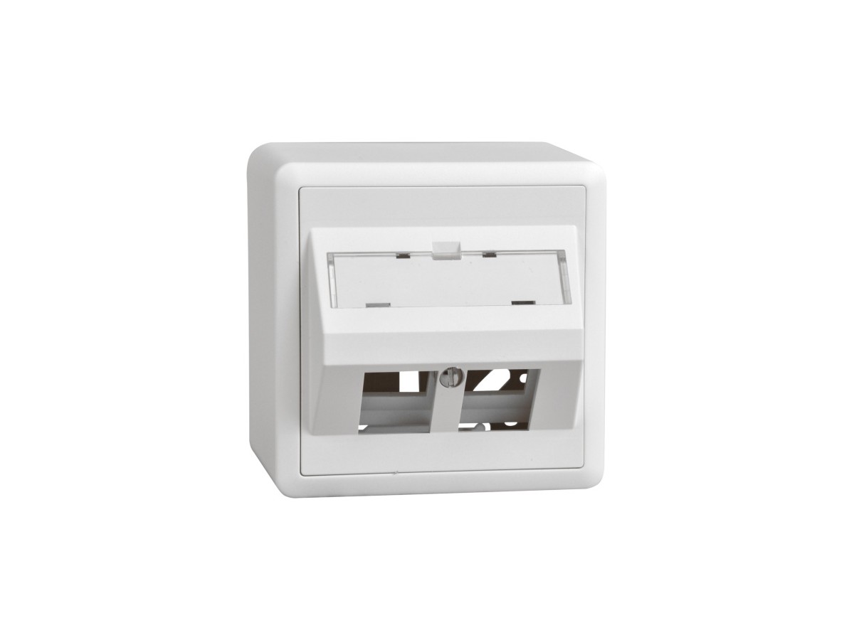 Unilan Boîtier apparent EDIZIOdue, - 2 ports blanc inclinés pour RJ45 (KS)