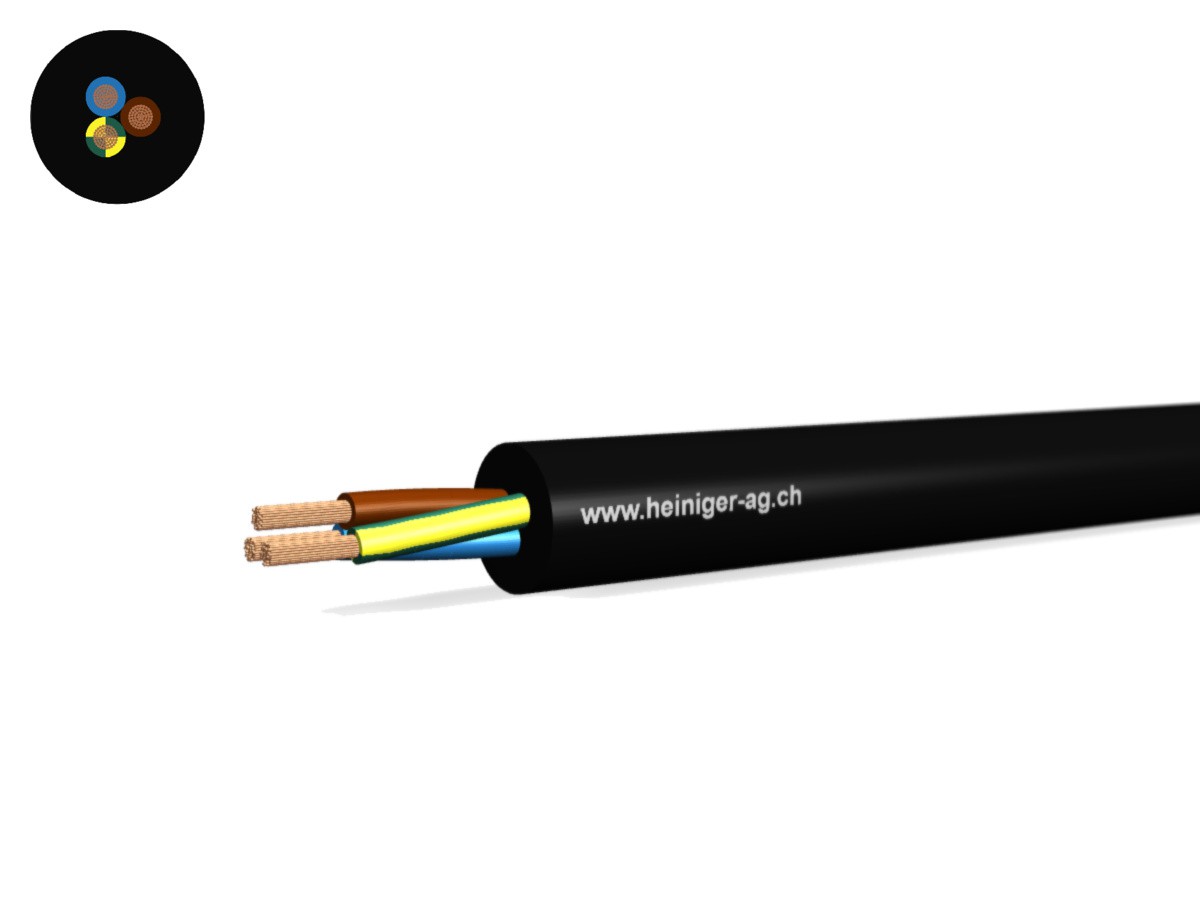 Câble d'appareils Td Eca 3G0.75 LNPE nr - RAL9005 H05VV-F 300/500V HD 308 S2