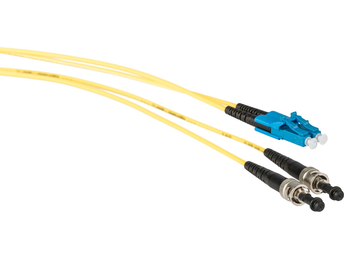 Glasfaser-Patchkabel, LCd - ST - 9/125, duplex, Fig.8, L= 1.0m