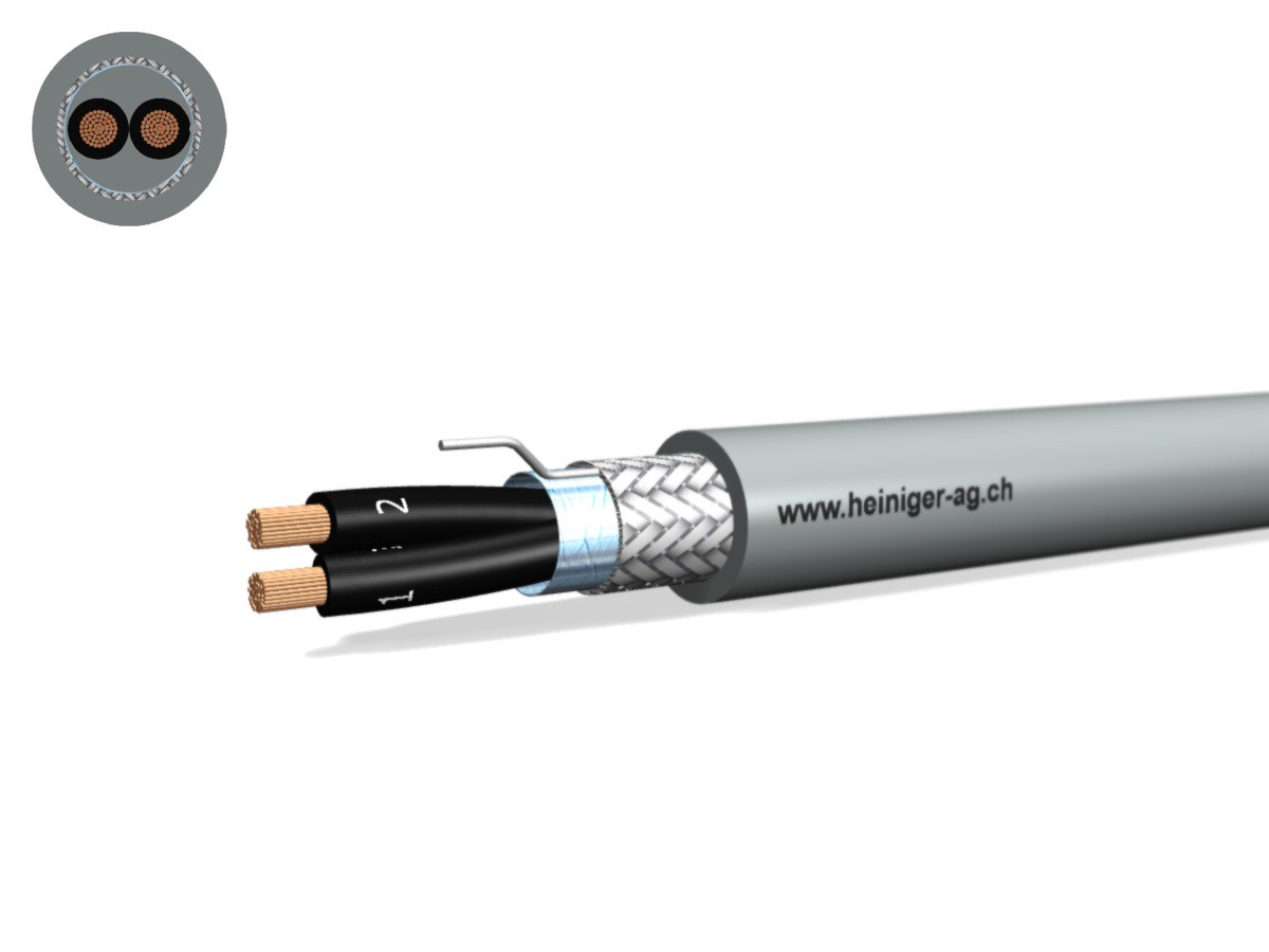 Câble commande Cca-flex C 2x4 OZ gr - LiH(St)CH san-hal 0.6/1kV EN 50399